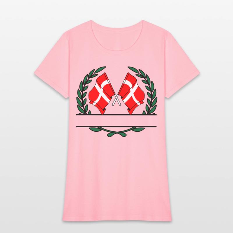 Flags Denmark laurel wreath banner