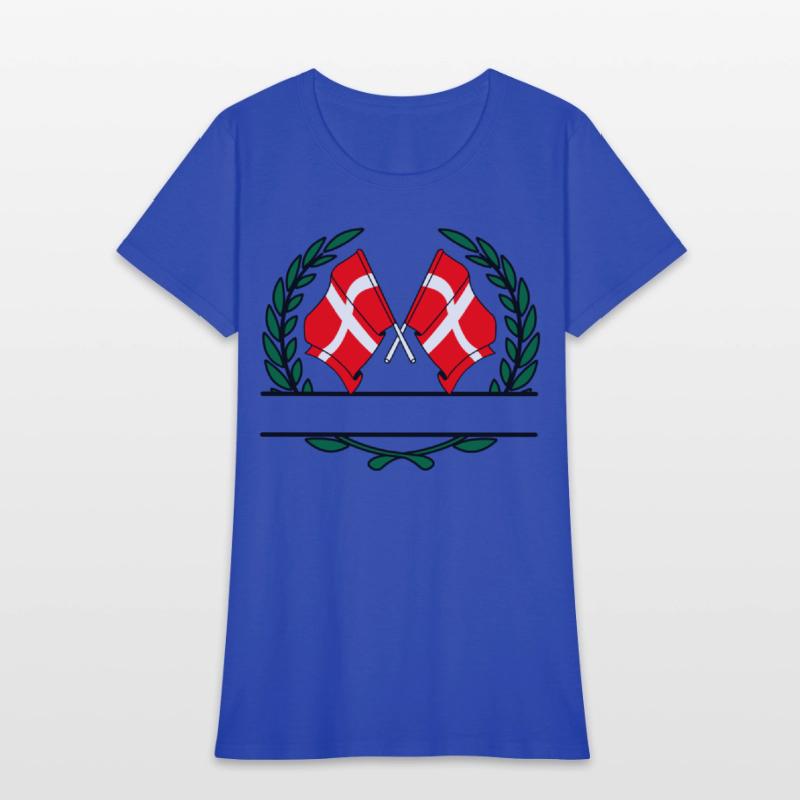 Flags Denmark laurel wreath banner