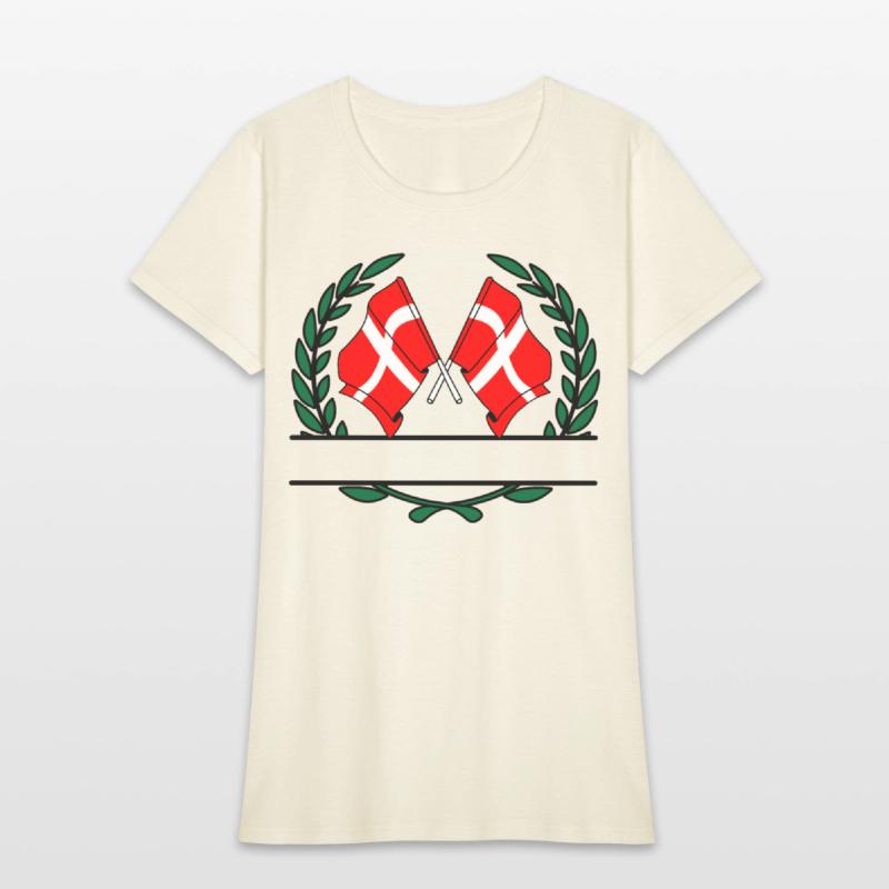 Flags Denmark laurel wreath banner