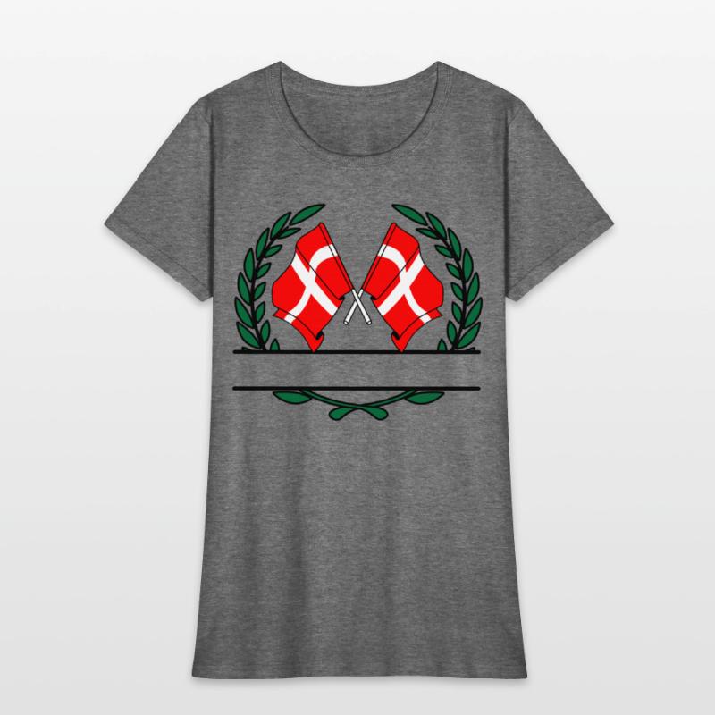 Flags Denmark laurel wreath banner