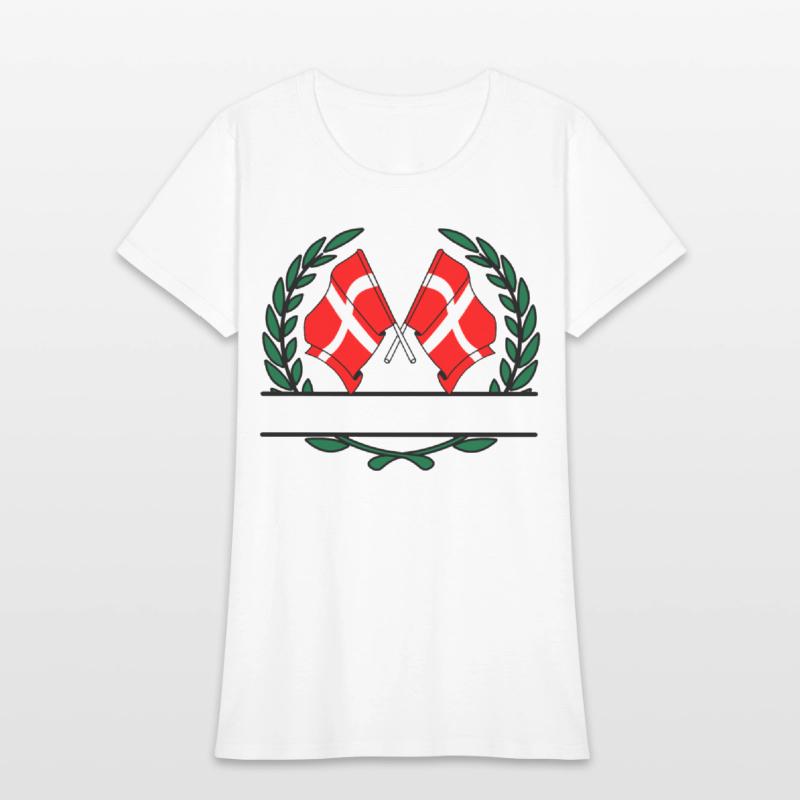 Flags Denmark laurel wreath banner