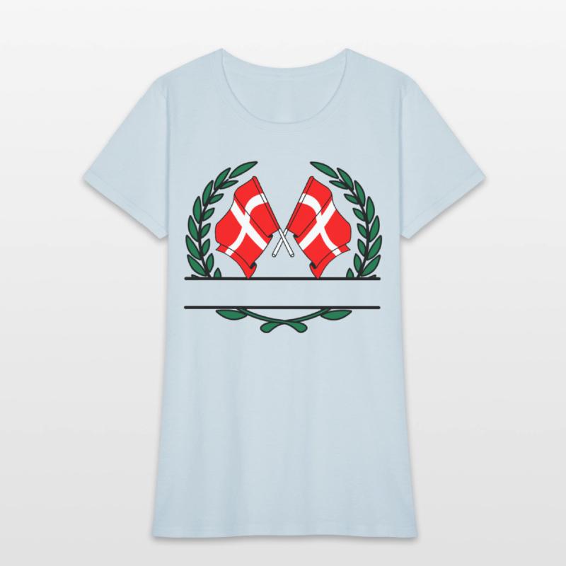 Flags Denmark laurel wreath banner