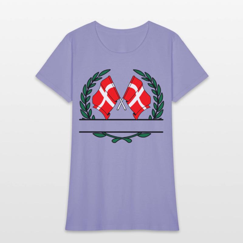 Flags Denmark laurel wreath banner