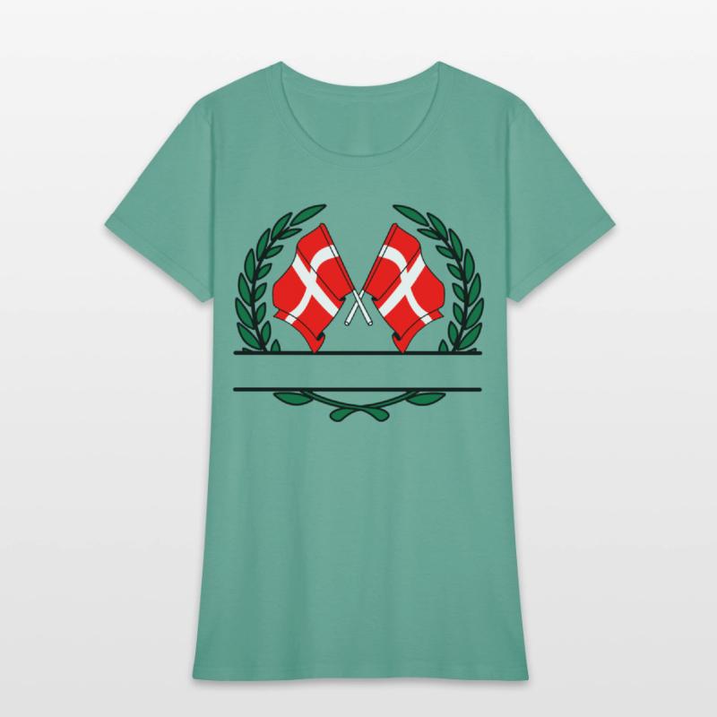 Flags Denmark laurel wreath banner