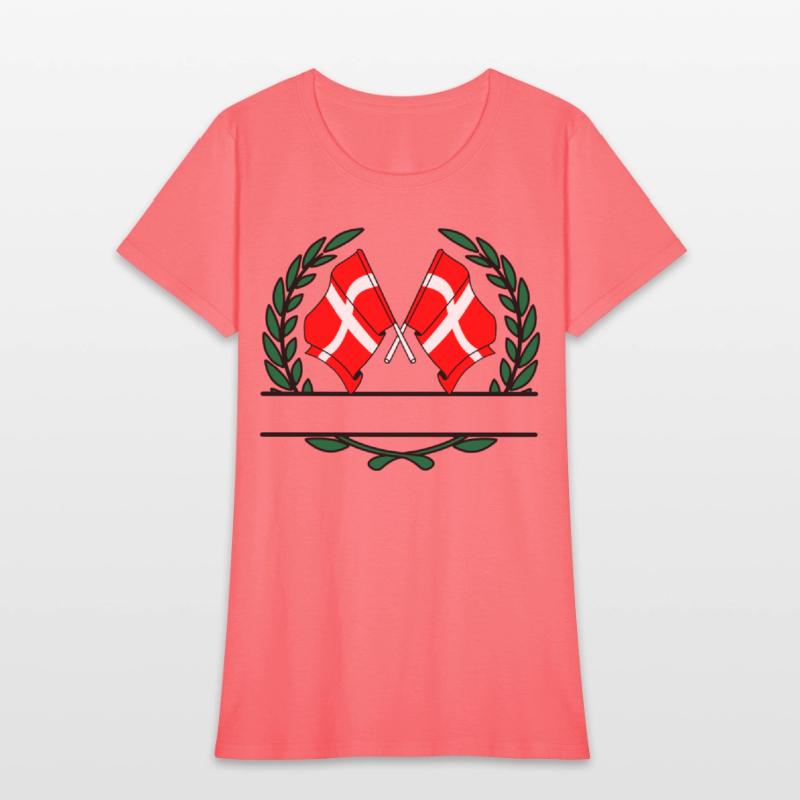 Flags Denmark laurel wreath banner