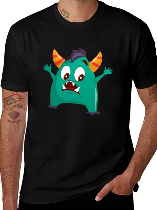 Fun Monster Graphic Tee - Black Cotton