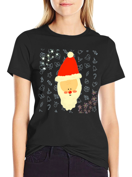 Festive Santa Graphic Tee - Holiday Cheer