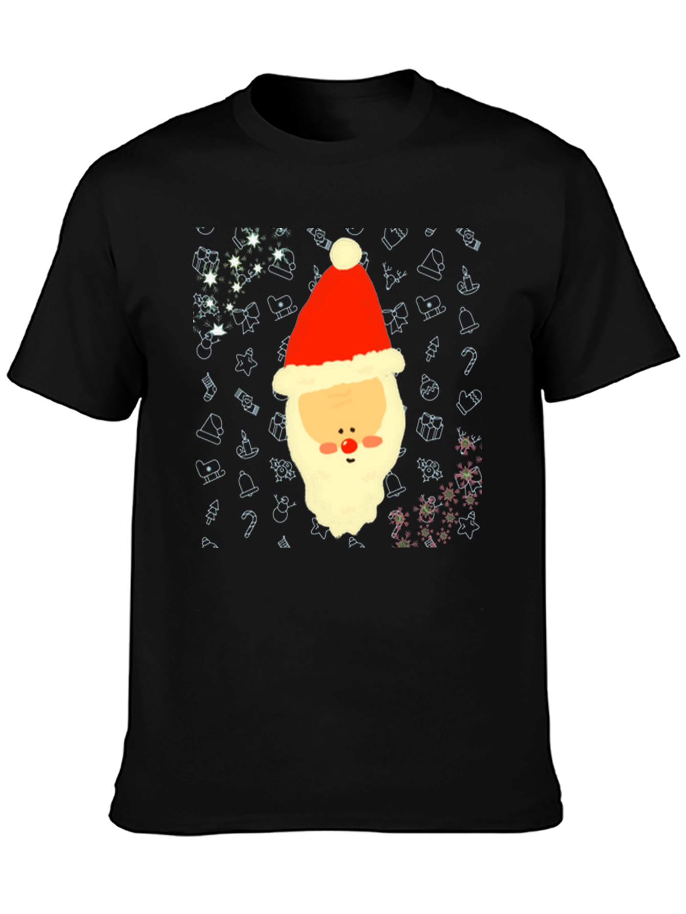 Festive Santa Graphic Tee - Holiday Cheer