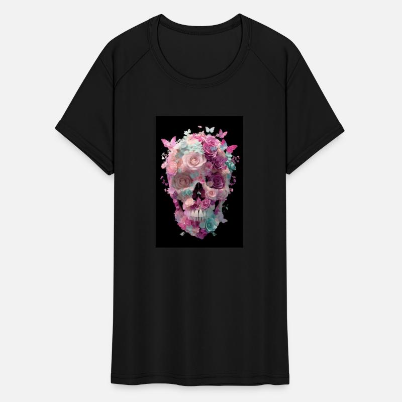 Floral Skull with Butterflies