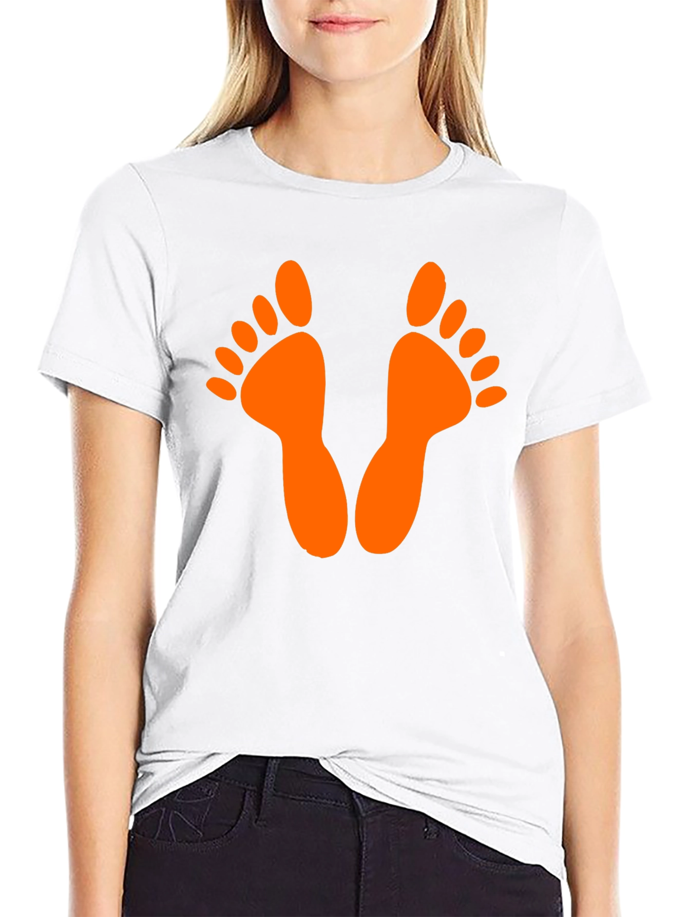 Fun Feet Graphic Tee - Black Cotton T-Shirt