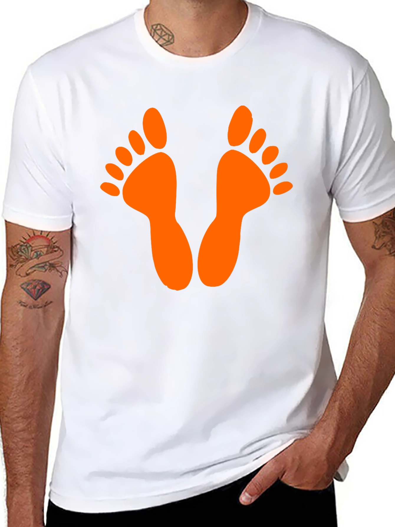 Fun Feet Graphic Tee - Black Cotton T-Shirt