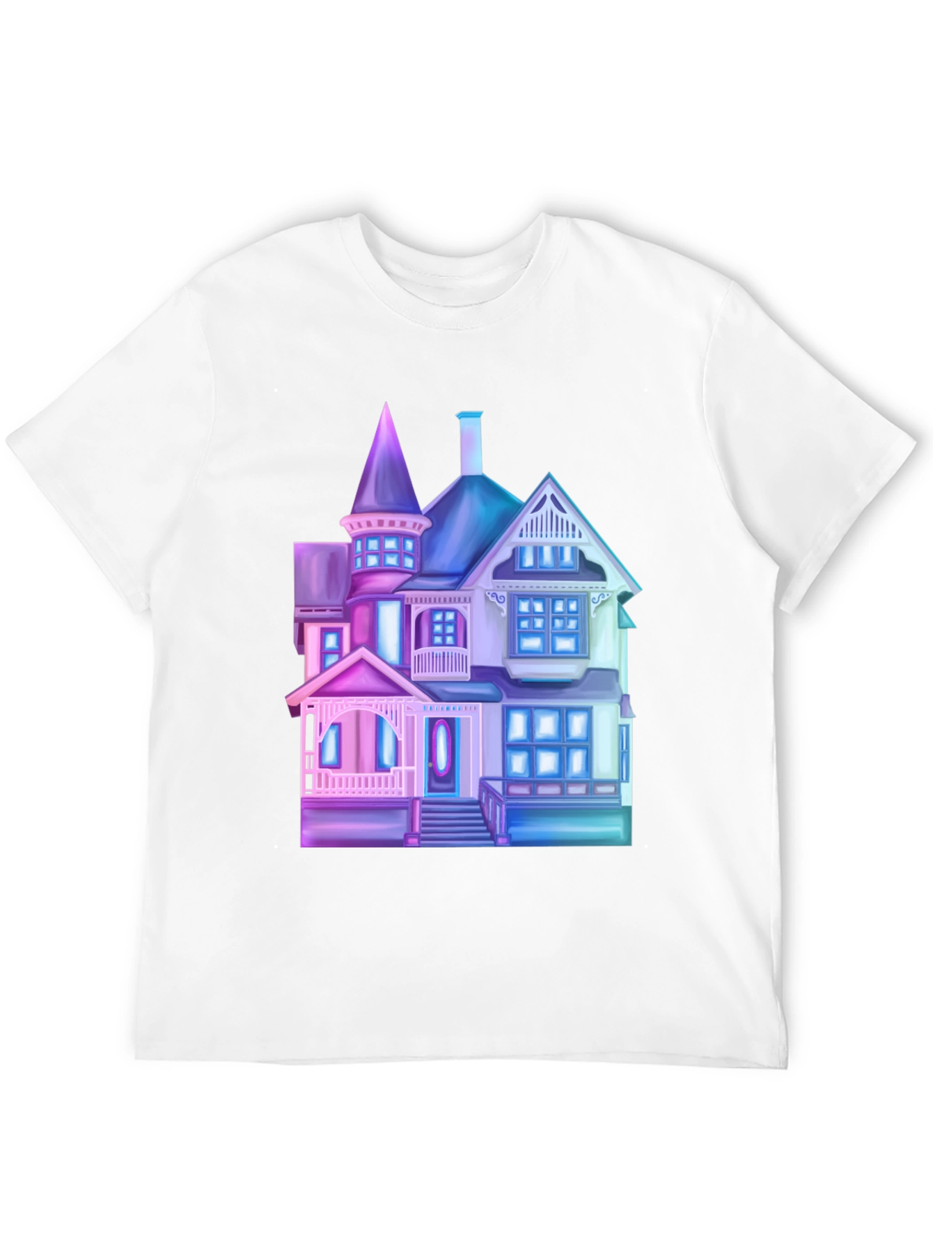 Neon Haunted House Graphic Tee
