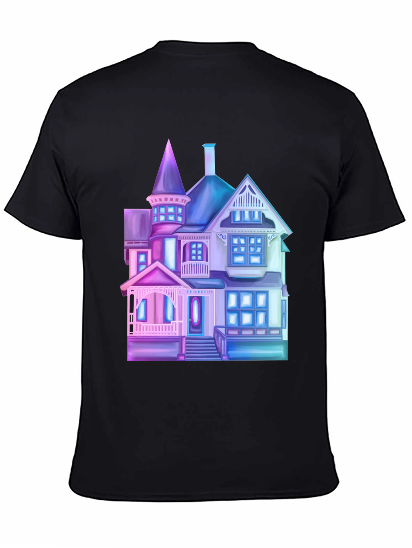 Neon Haunted House Graphic Tee