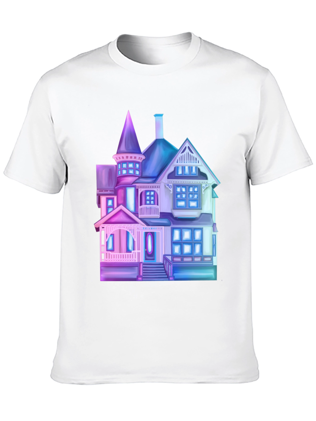Neon Haunted House Graphic Tee