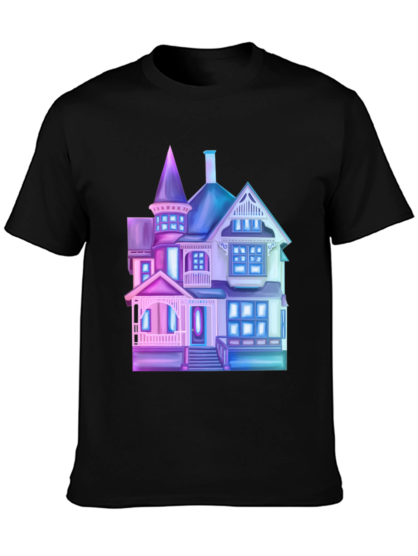 Neon Haunted House Graphic Tee