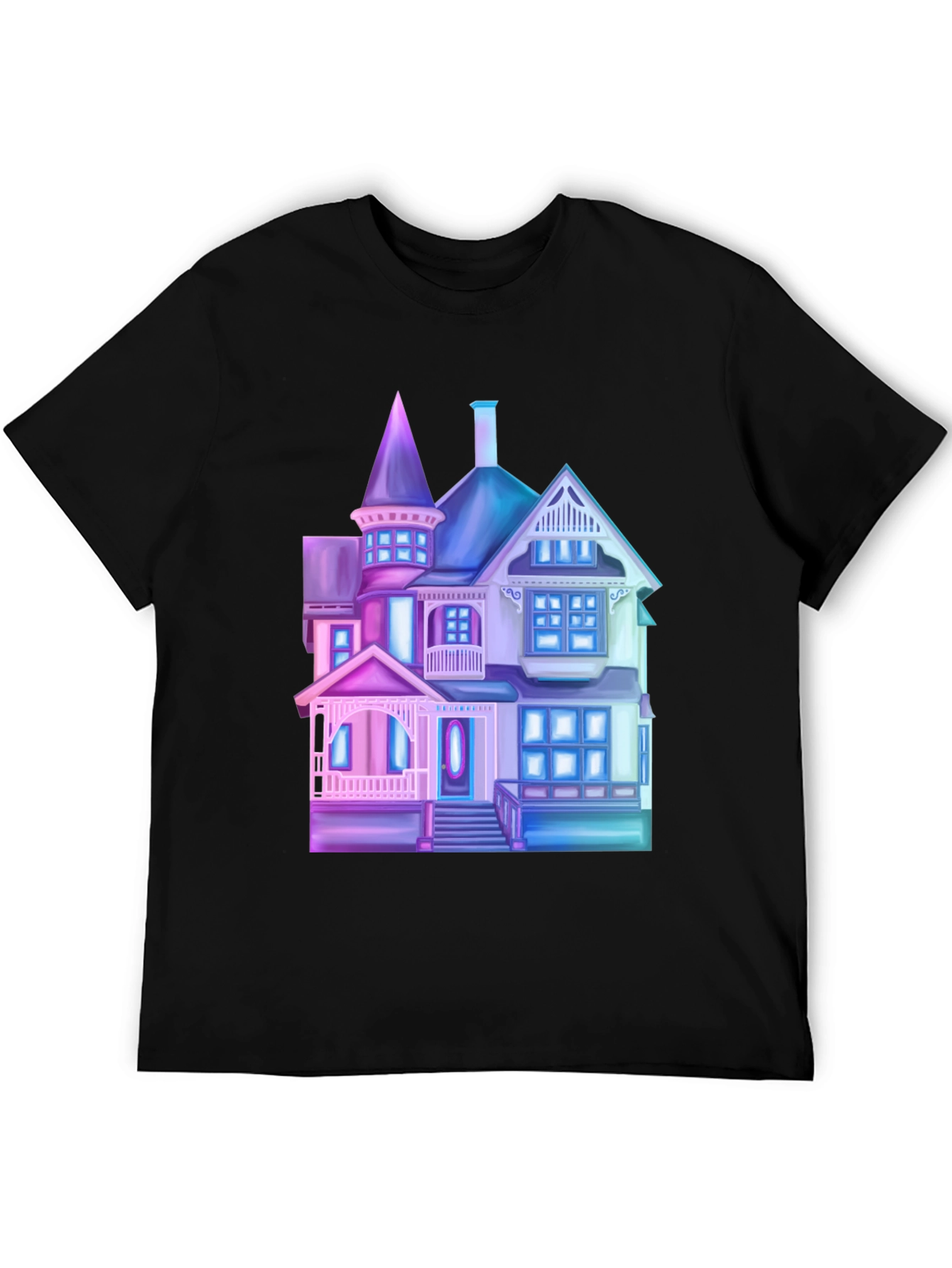 Neon Haunted House Graphic Tee
