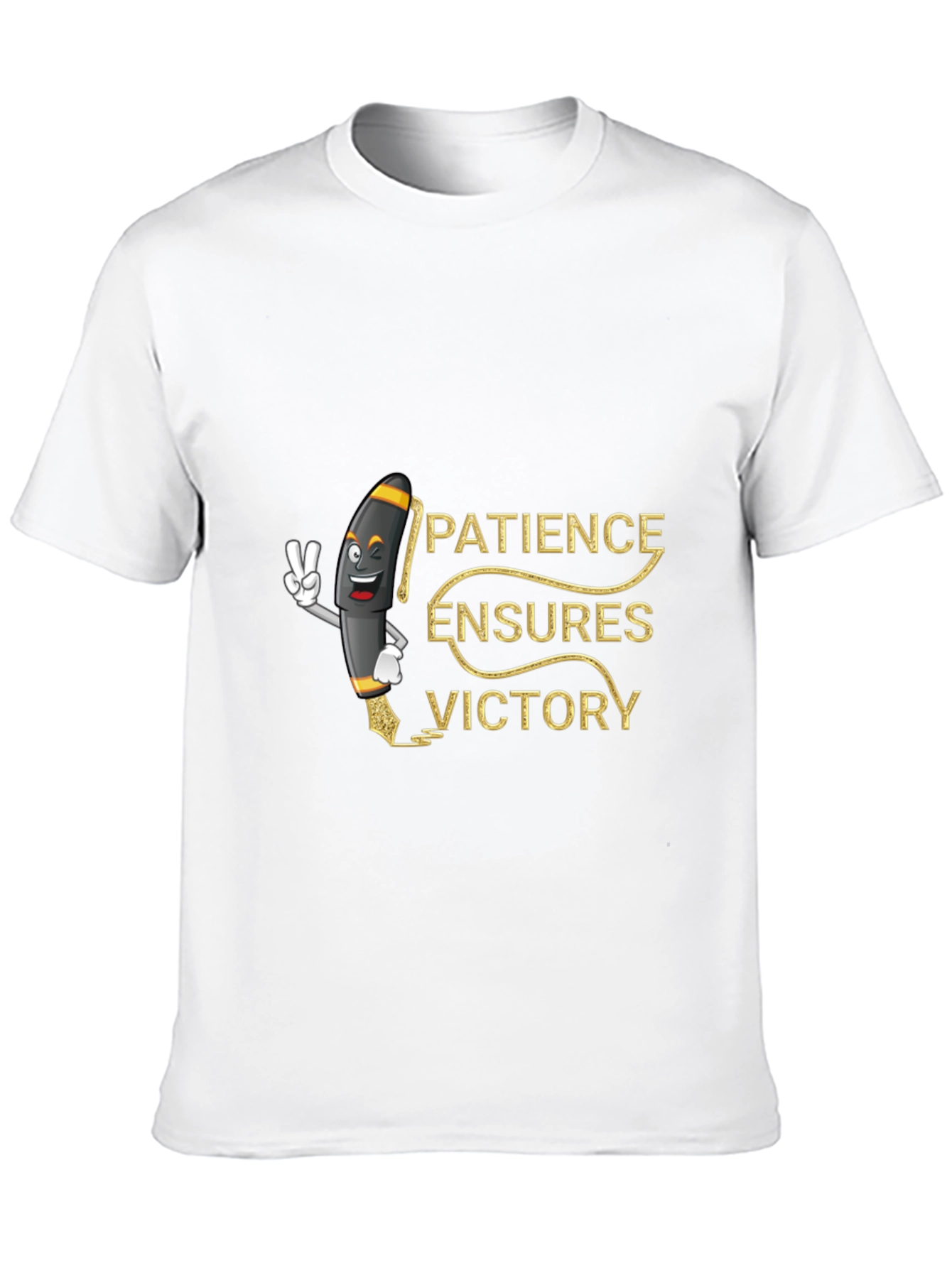 Patience Ensures Victory Black Graphic Tee