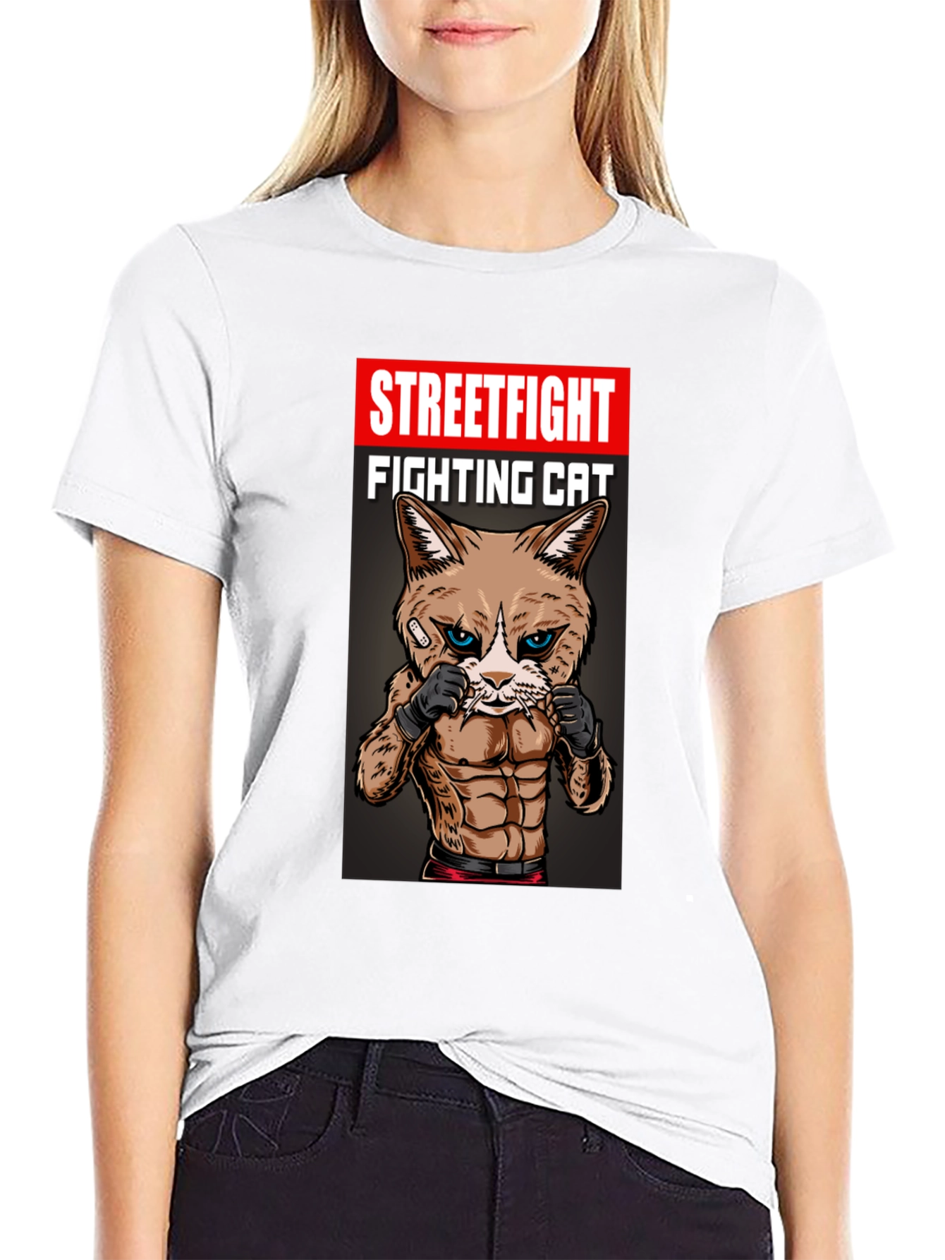 Streetfight Fighting Cat Graphic Tee