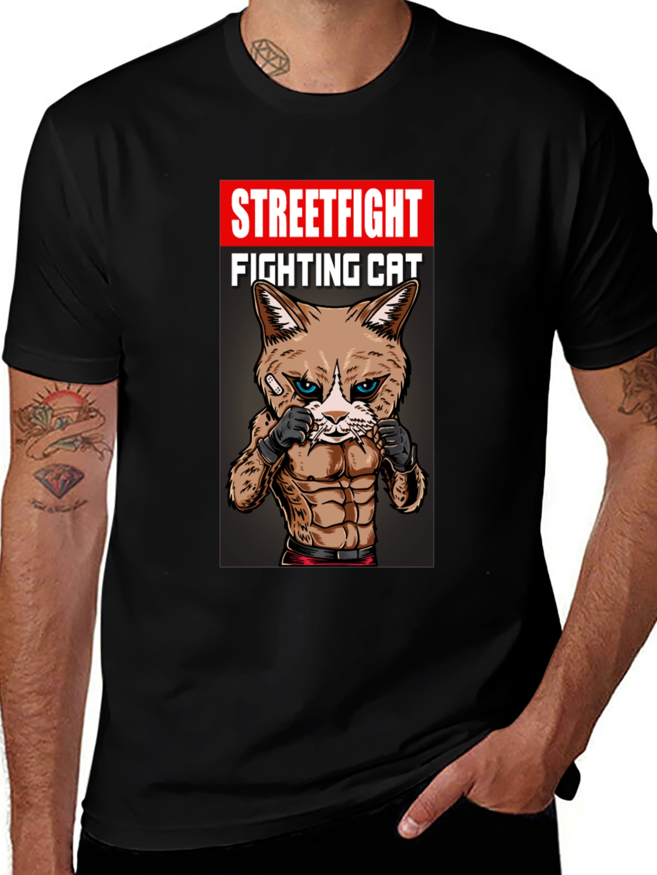 Streetfight Fighting Cat Graphic Tee
