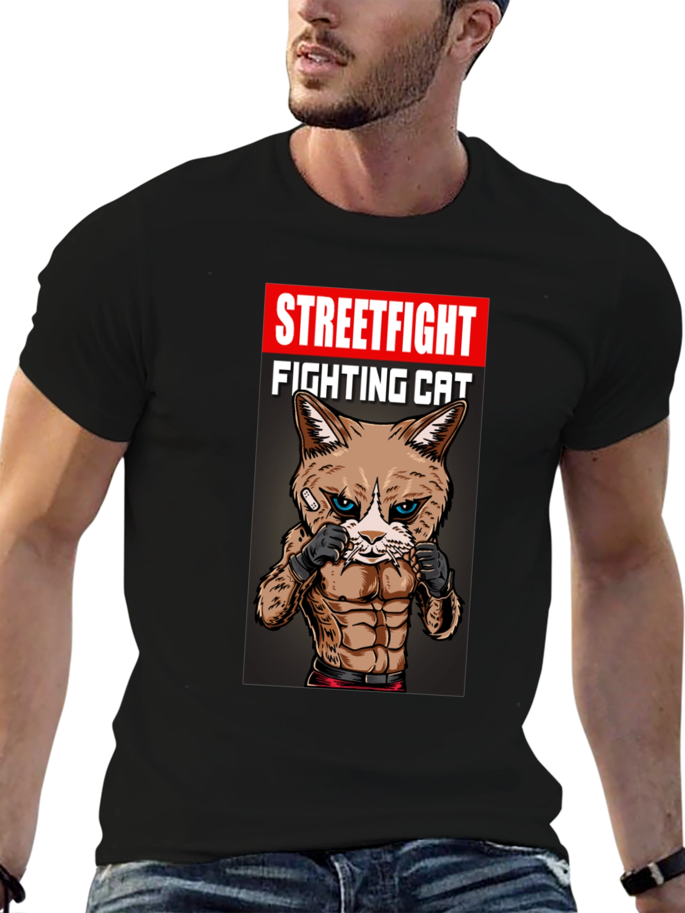 Streetfight Fighting Cat Graphic Tee