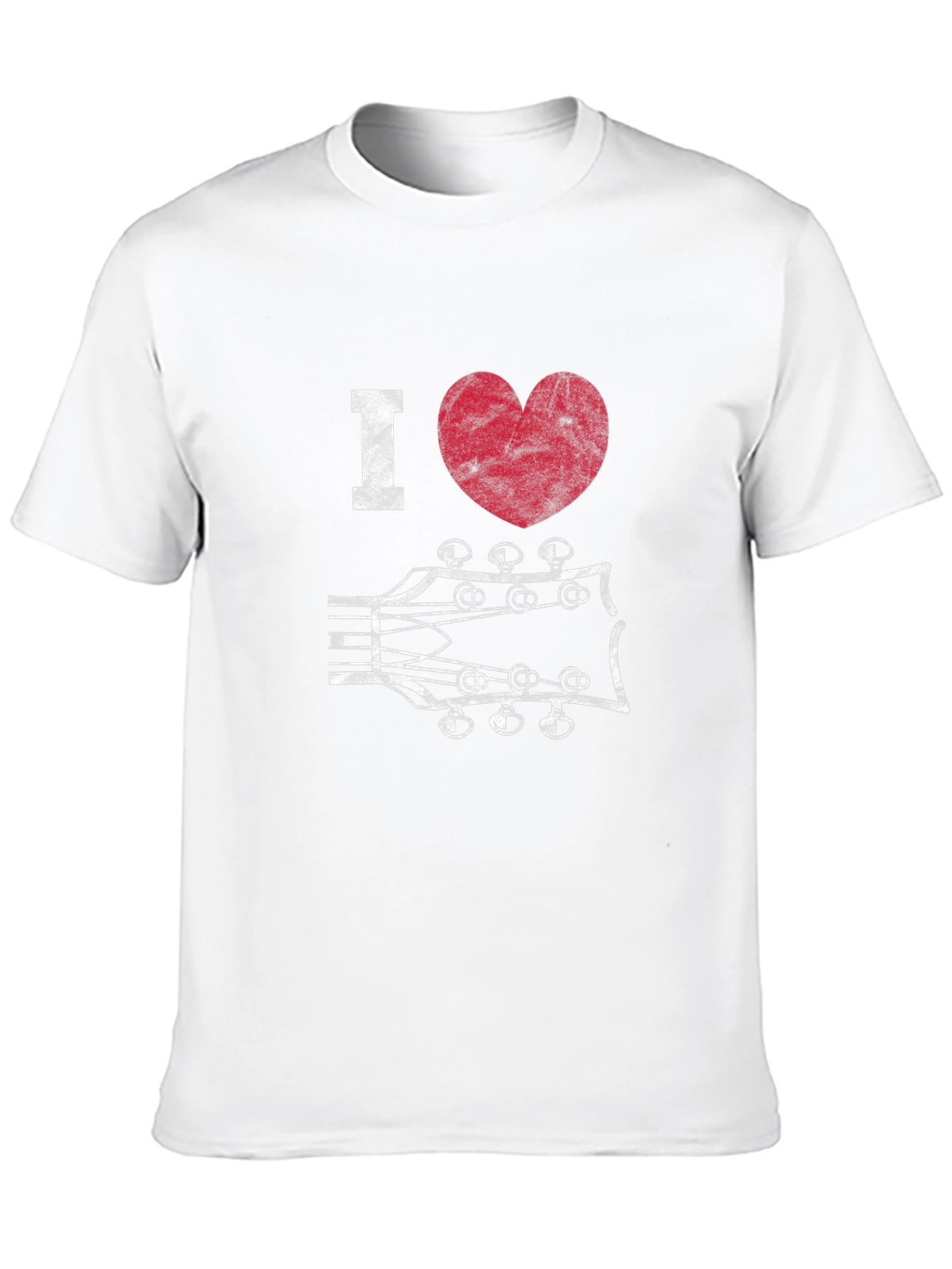 I Heart Guitar Headstock Graphic Tee