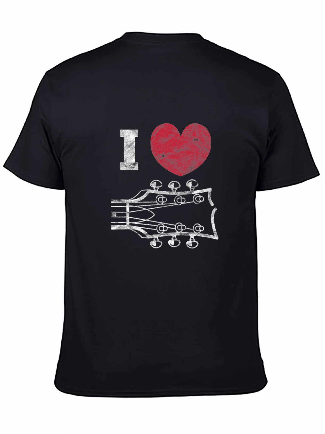 I Heart Guitar Headstock Graphic Tee