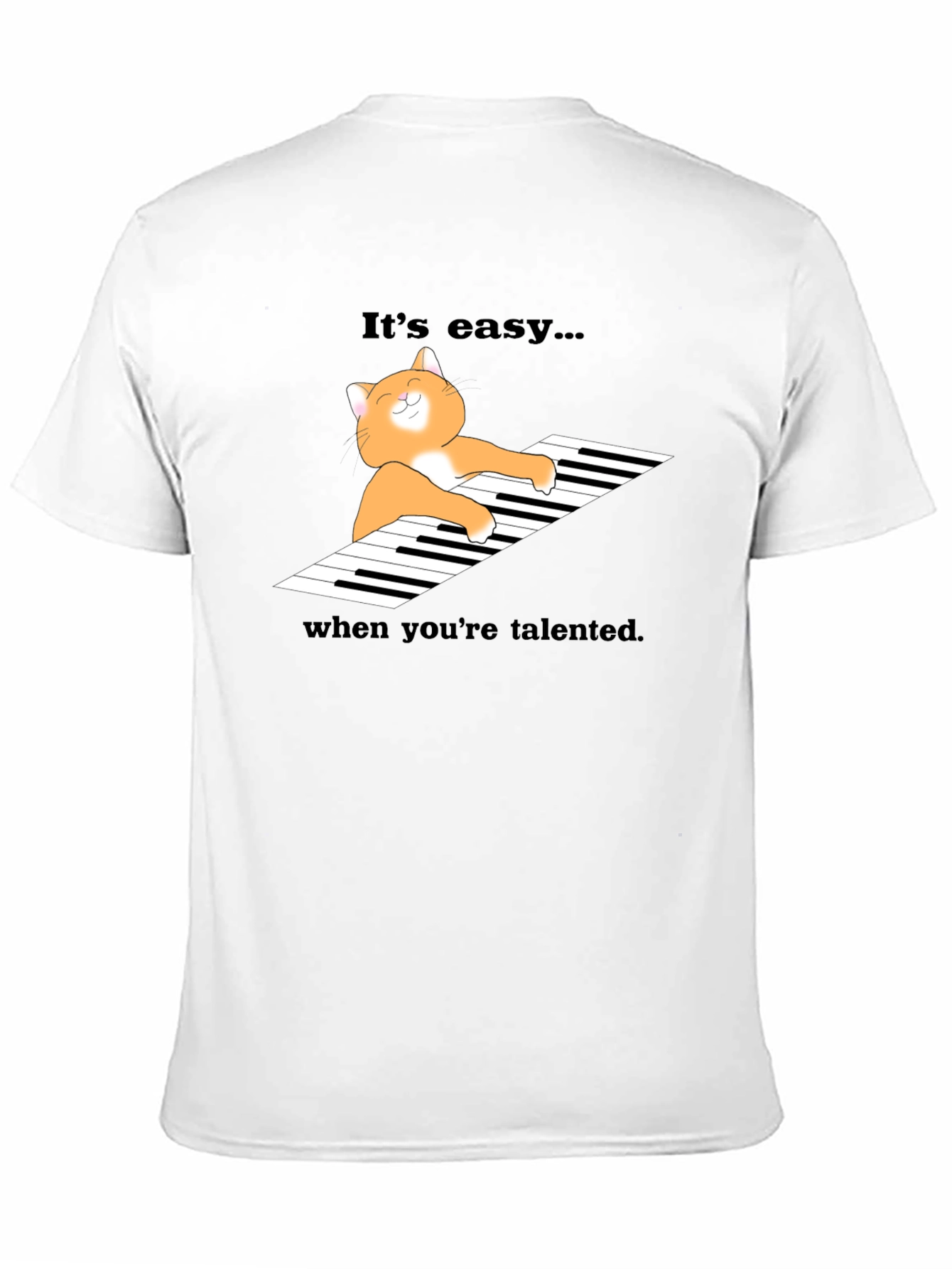 Cat Playing Piano Graphic T-Shirt
