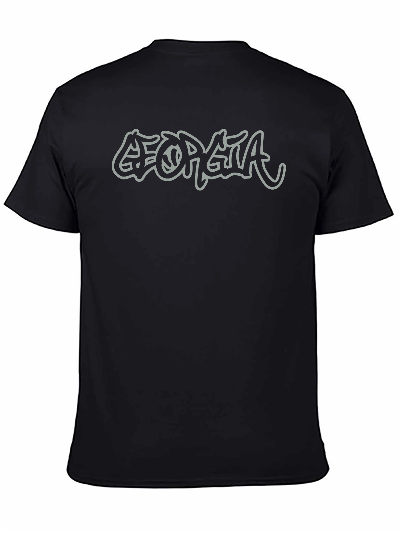 Georgia Graffiti Style Graphic T-Shirt - Black