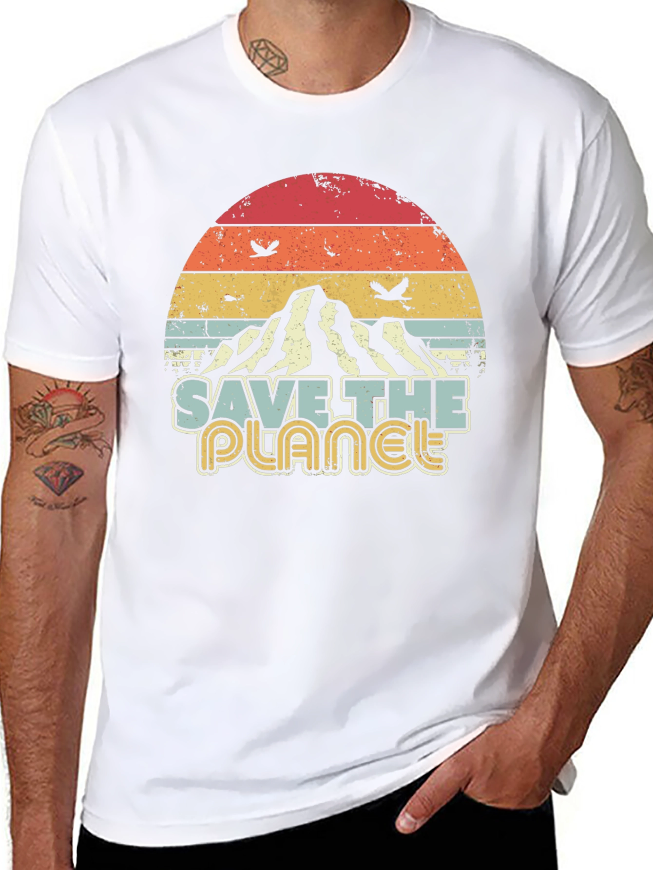 Retro Save the Planet Graphic T-Shirt