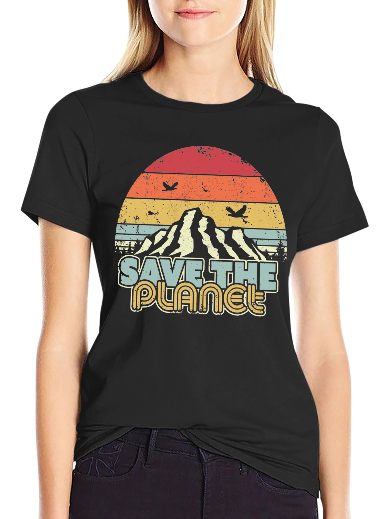 Retro Save the Planet Graphic T-Shirt