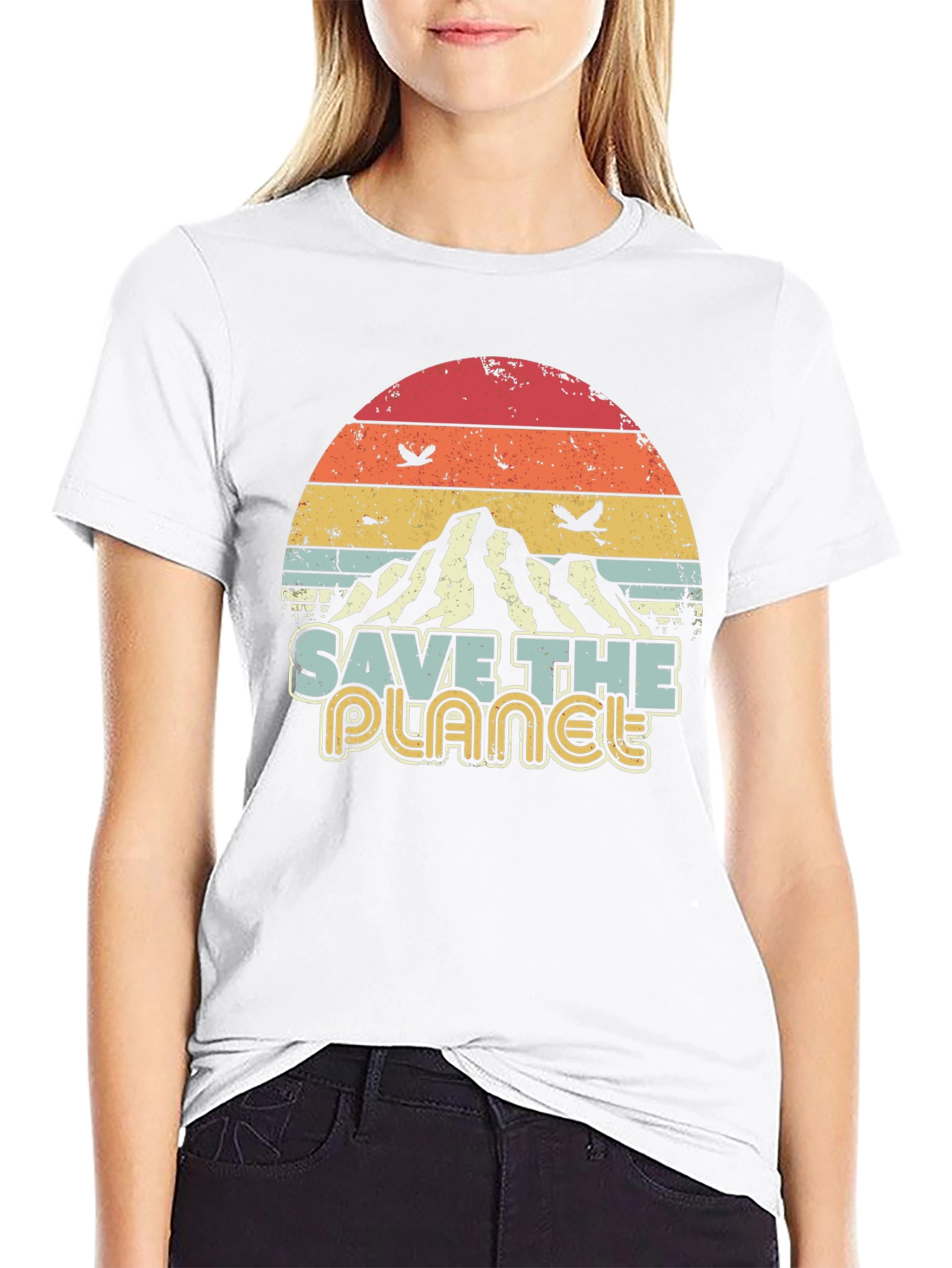Retro Save the Planet Graphic T-Shirt