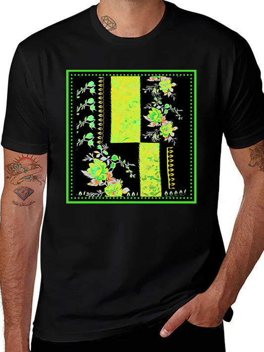 Floral Patch Black T-Shirt