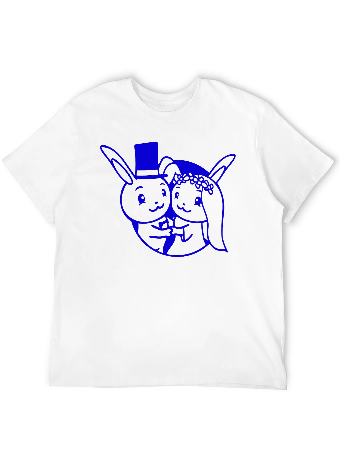 Rabbit Couple Graphic Tee - Black