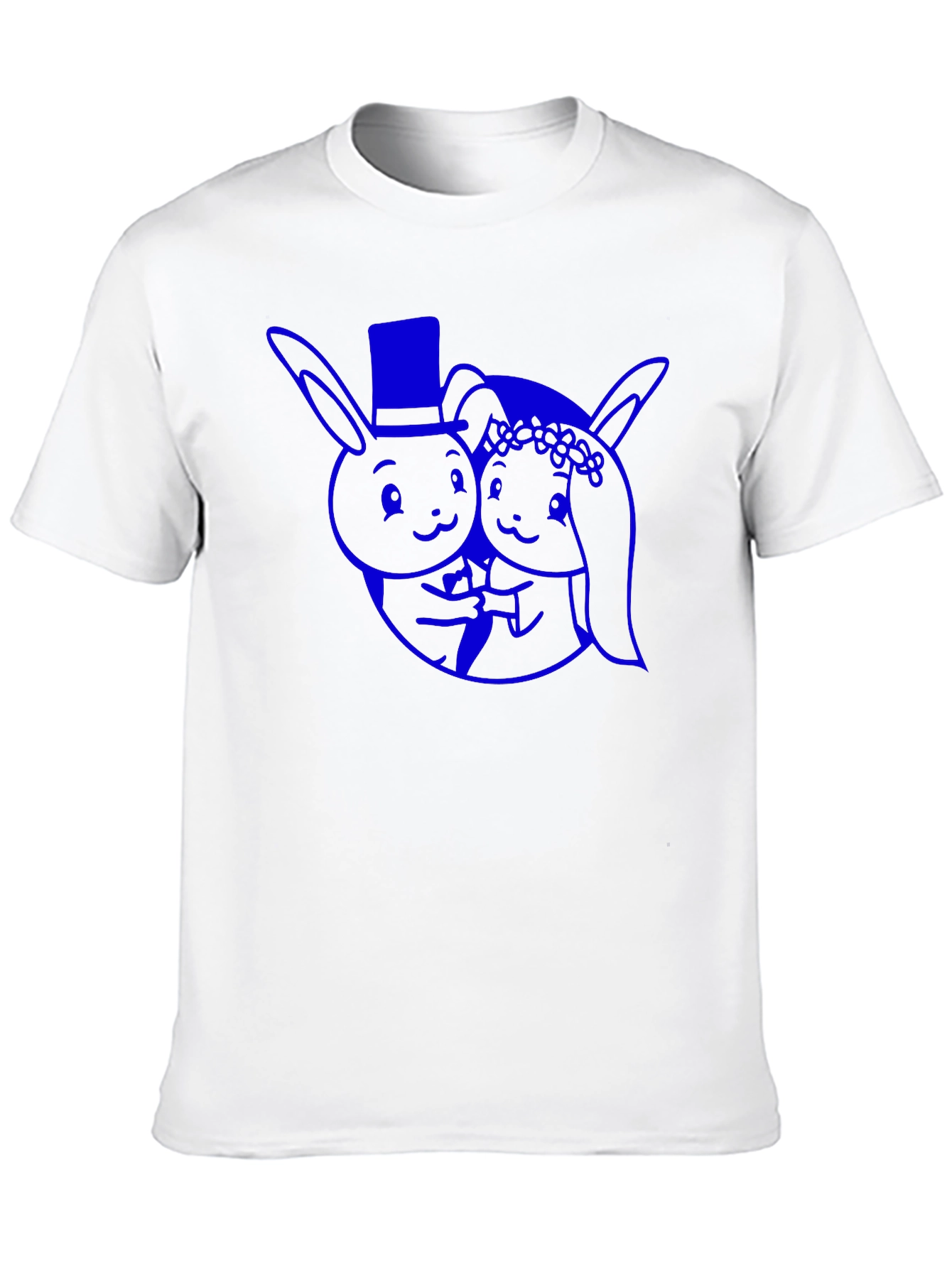 Rabbit Couple Graphic Tee - Black