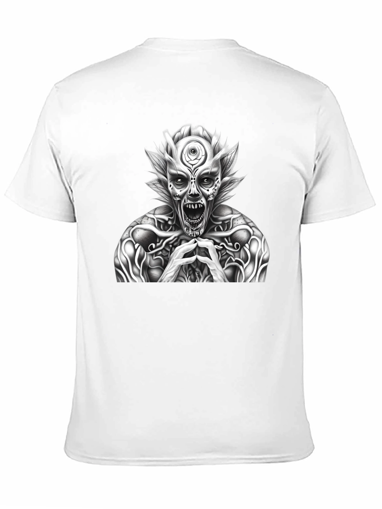 Mens Black T-Shirt with Horror Graphic