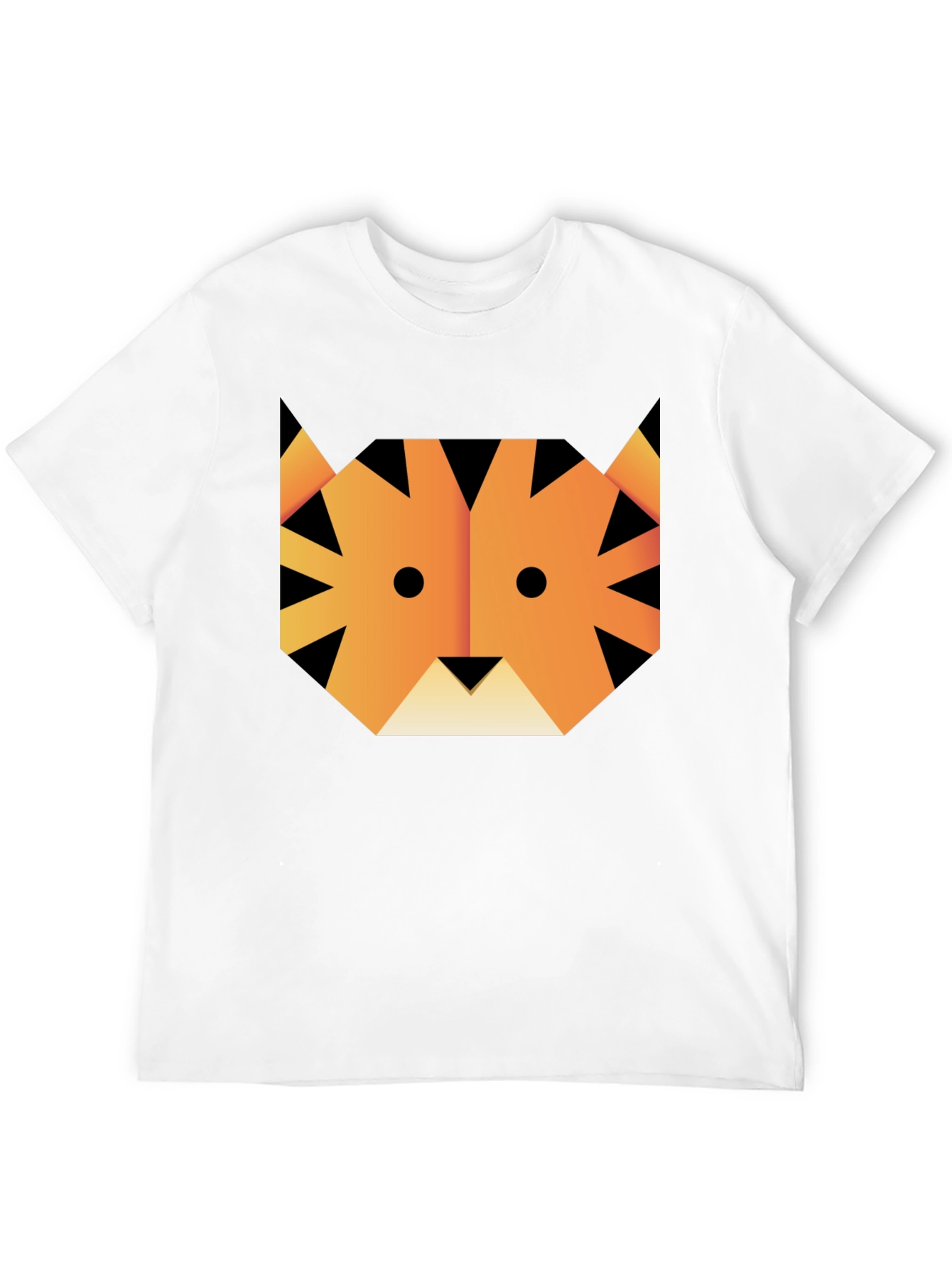Geometric Tiger Graphic Tee - Unisex Black T-Shirt
