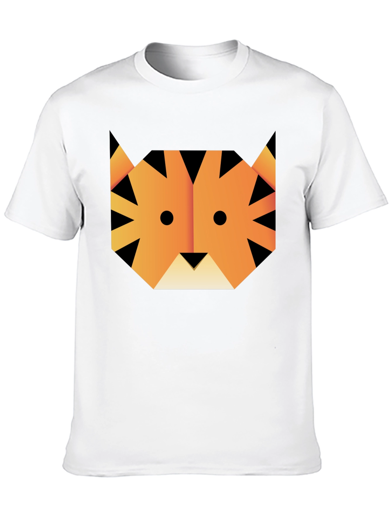 Geometric Tiger Graphic Tee - Unisex Black T-Shirt