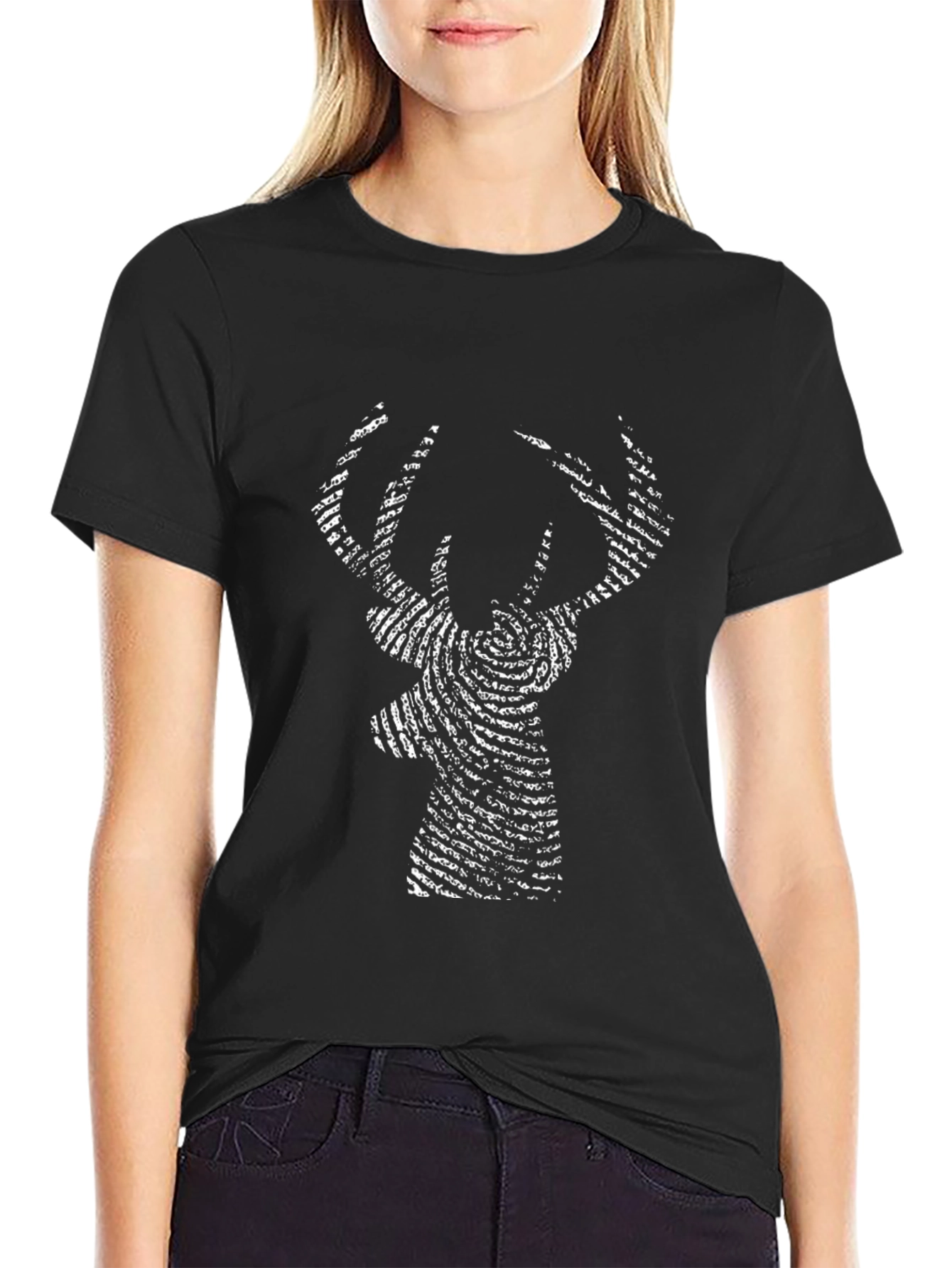 Deer Fingerprint Graphic T-Shirt