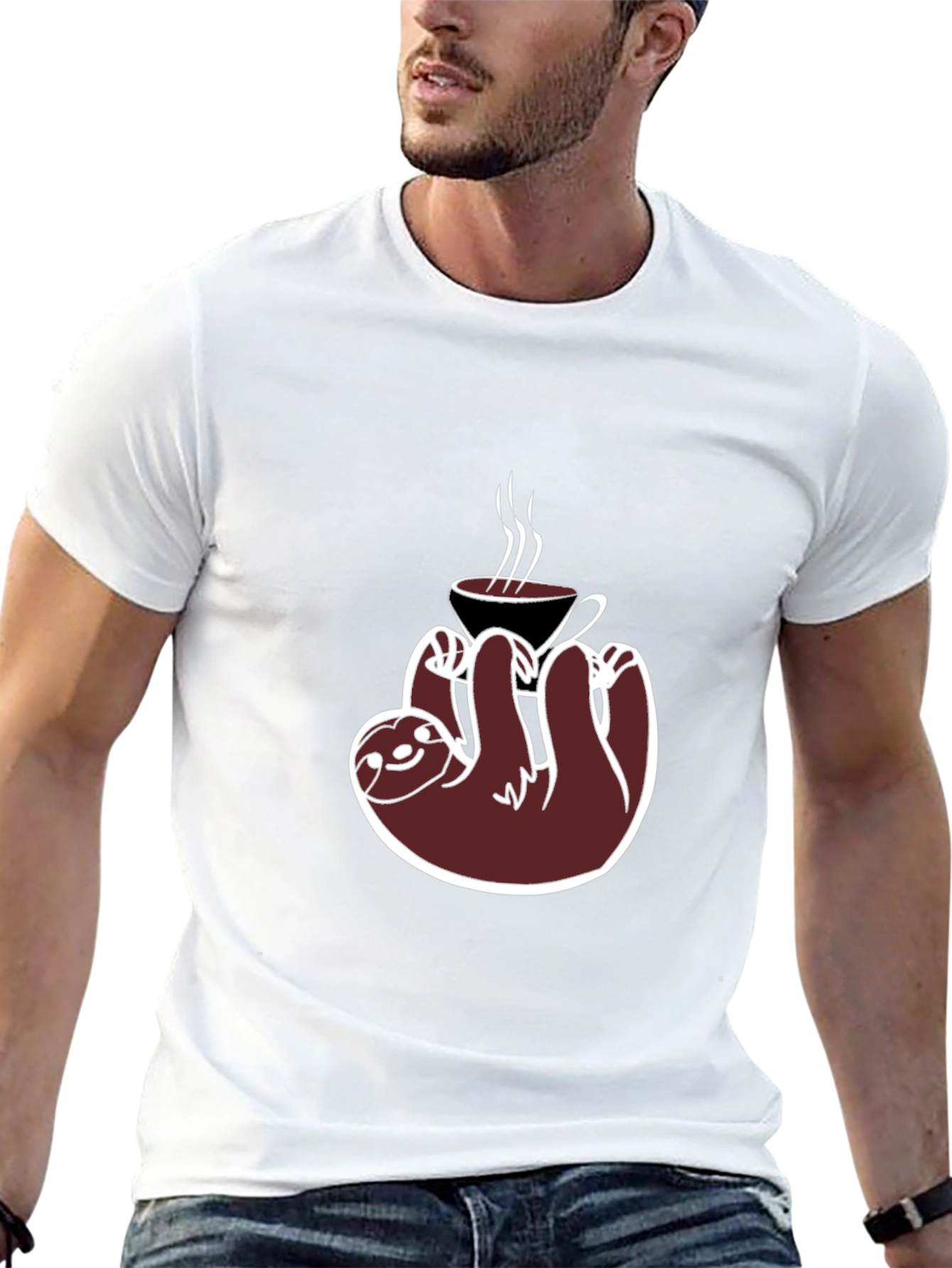 Coffee Sloth Graphic Tee - Relaxed Fit