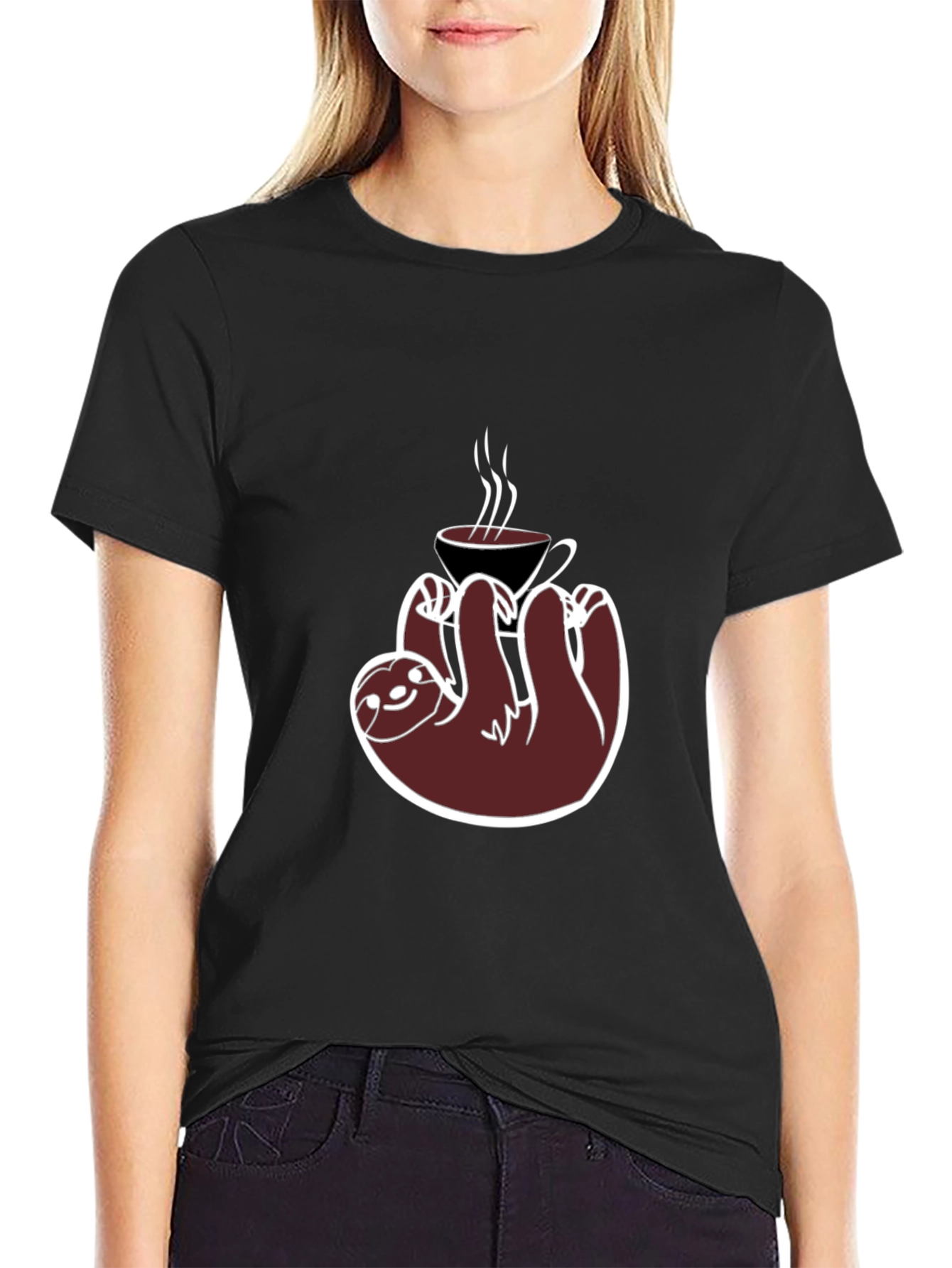 Coffee Sloth Graphic Tee - Relaxed Fit