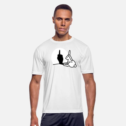 Funny rabbit shadow hand middle finger fuck off