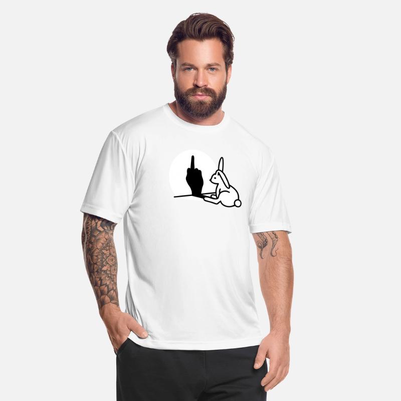 Funny rabbit shadow hand middle finger fuck off