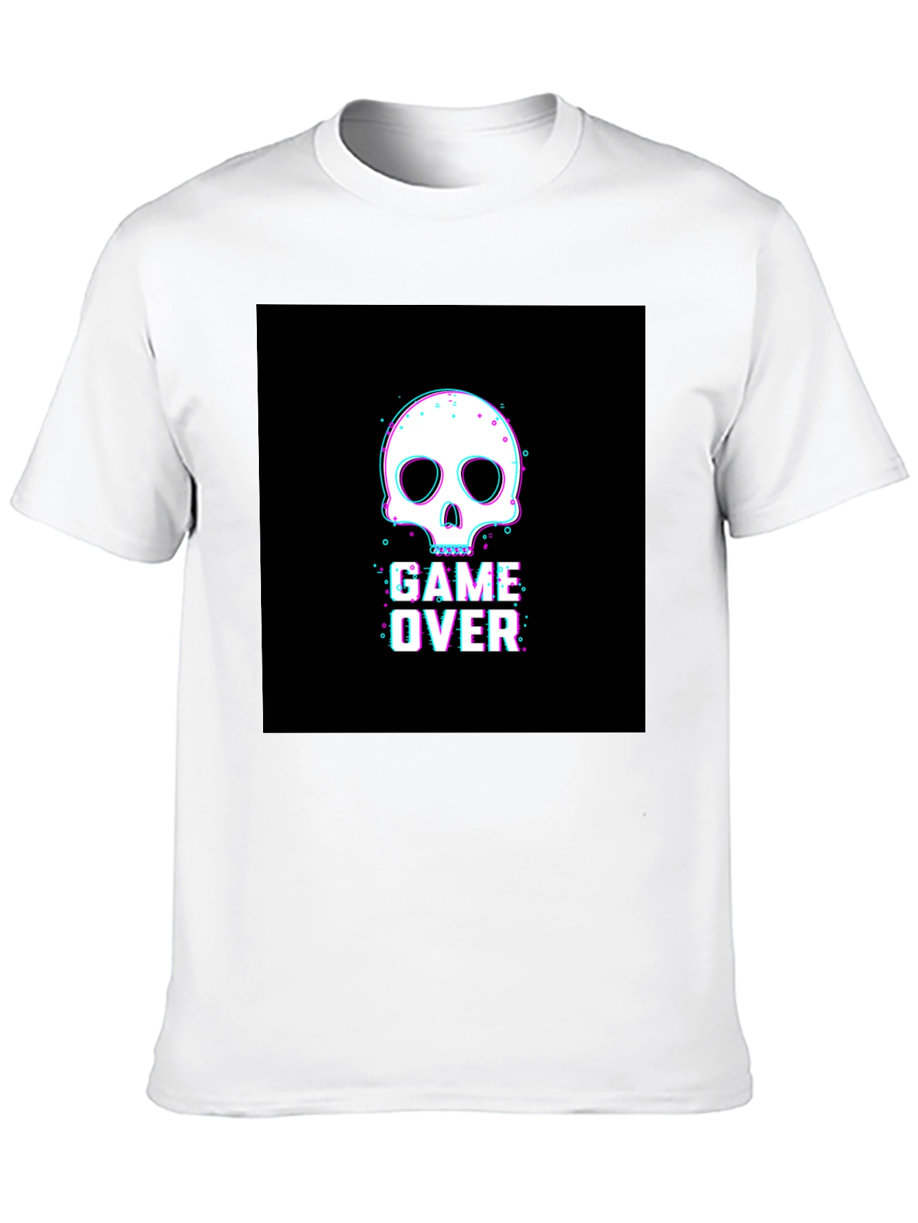 Game Over Skull Graphic Black T-Shirt