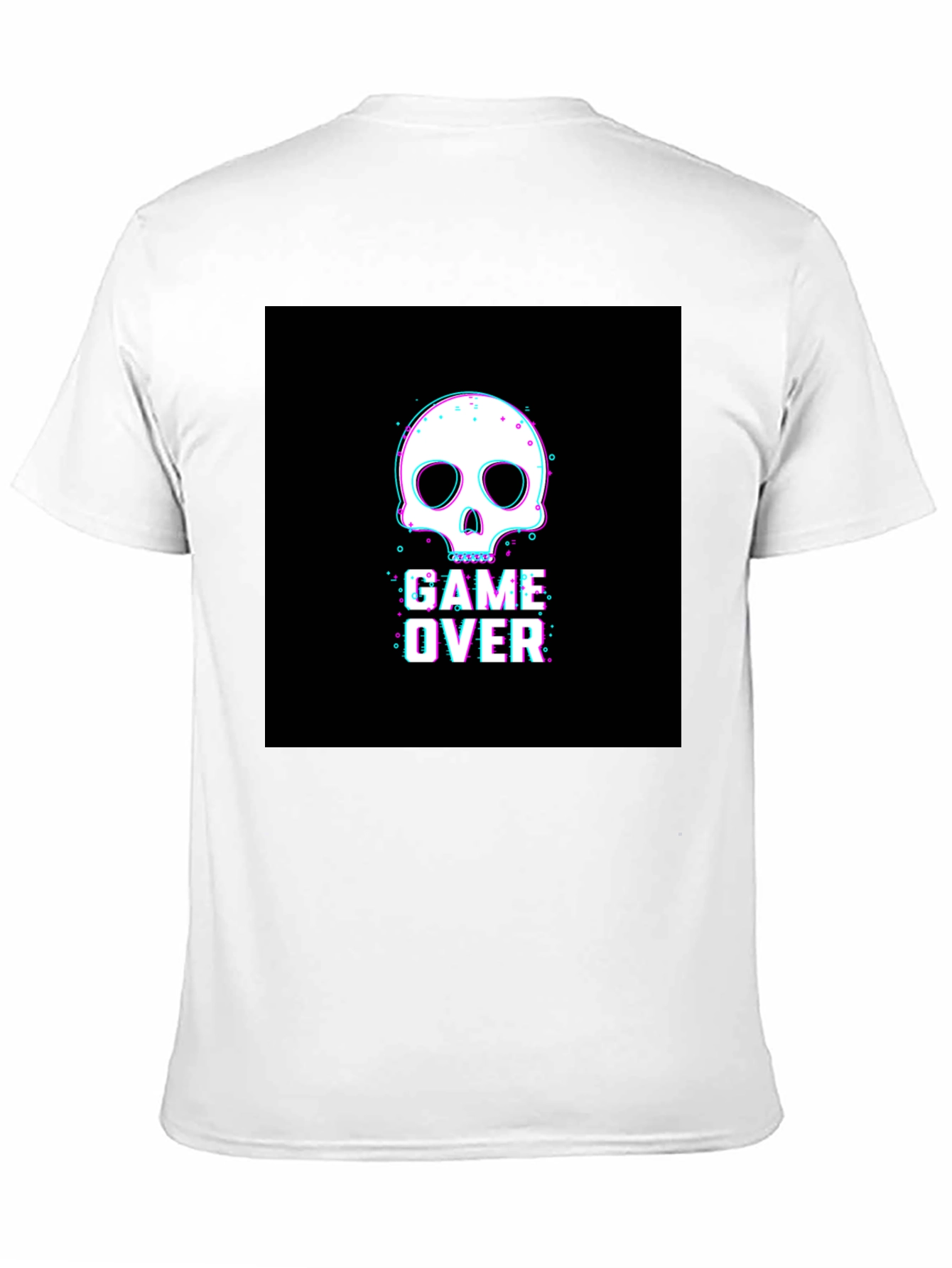 Game Over Skull Graphic Black T-Shirt