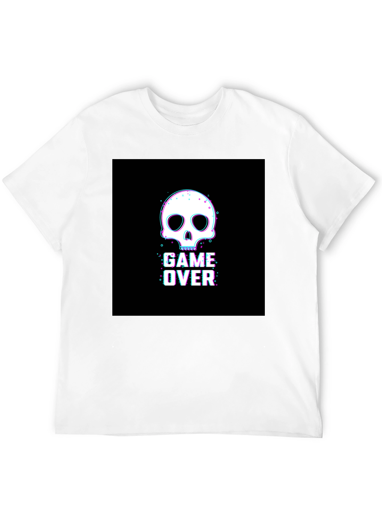 Game Over Skull Graphic Black T-Shirt