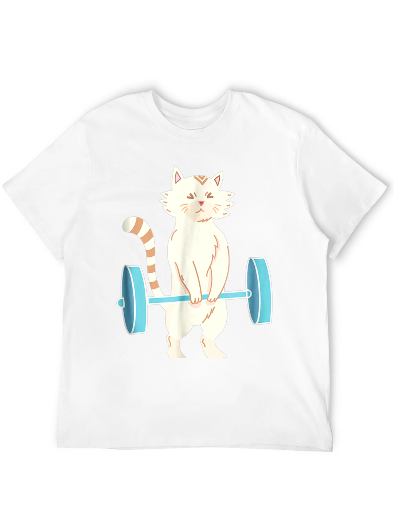 Cat Lifting Weights T-Shirt - Funny Workout Tee