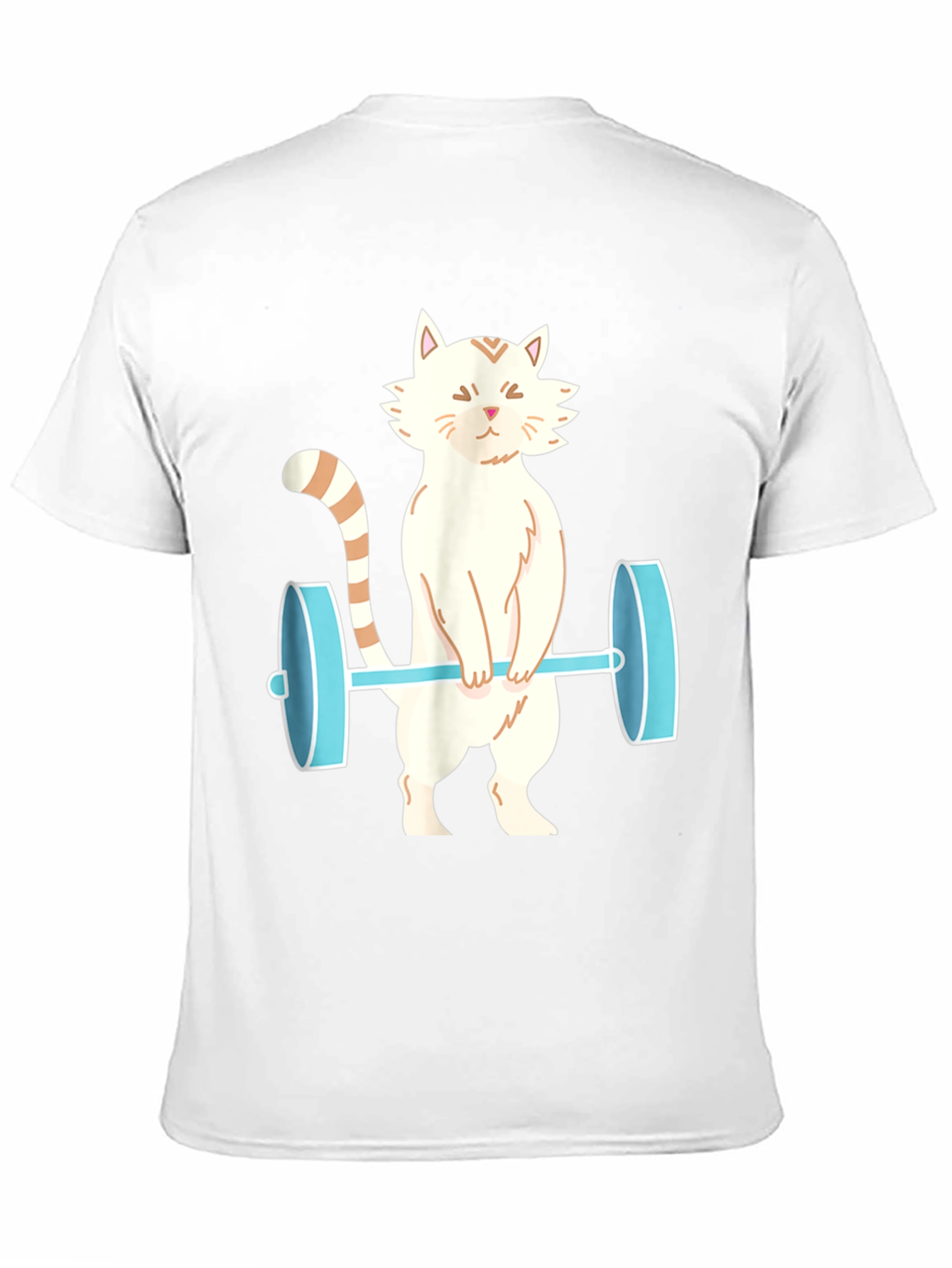 Cat Lifting Weights T-Shirt - Funny Workout Tee