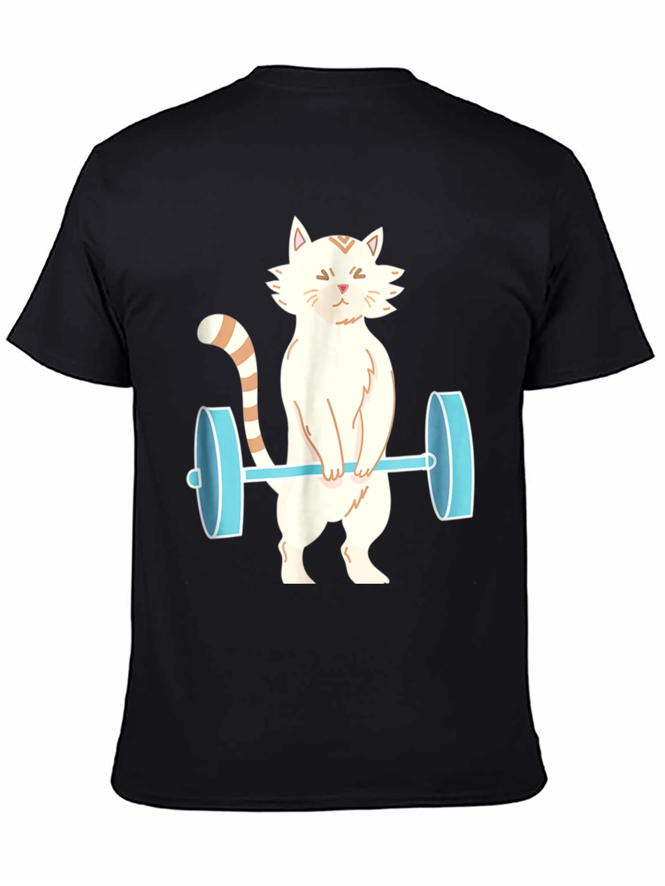 Cat Lifting Weights T-Shirt - Funny Workout Tee