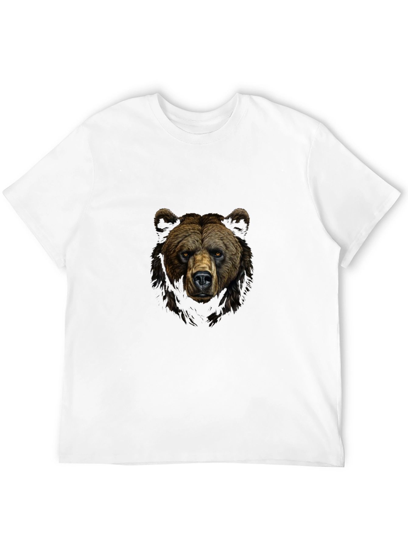 Grizzly Bear Graphic Print Black T-Shirt