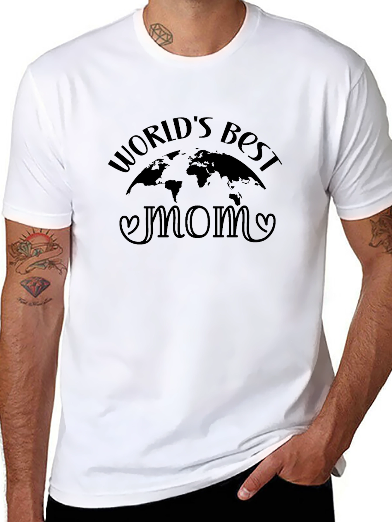 Worlds Best Mom Graphic Black T-Shirt